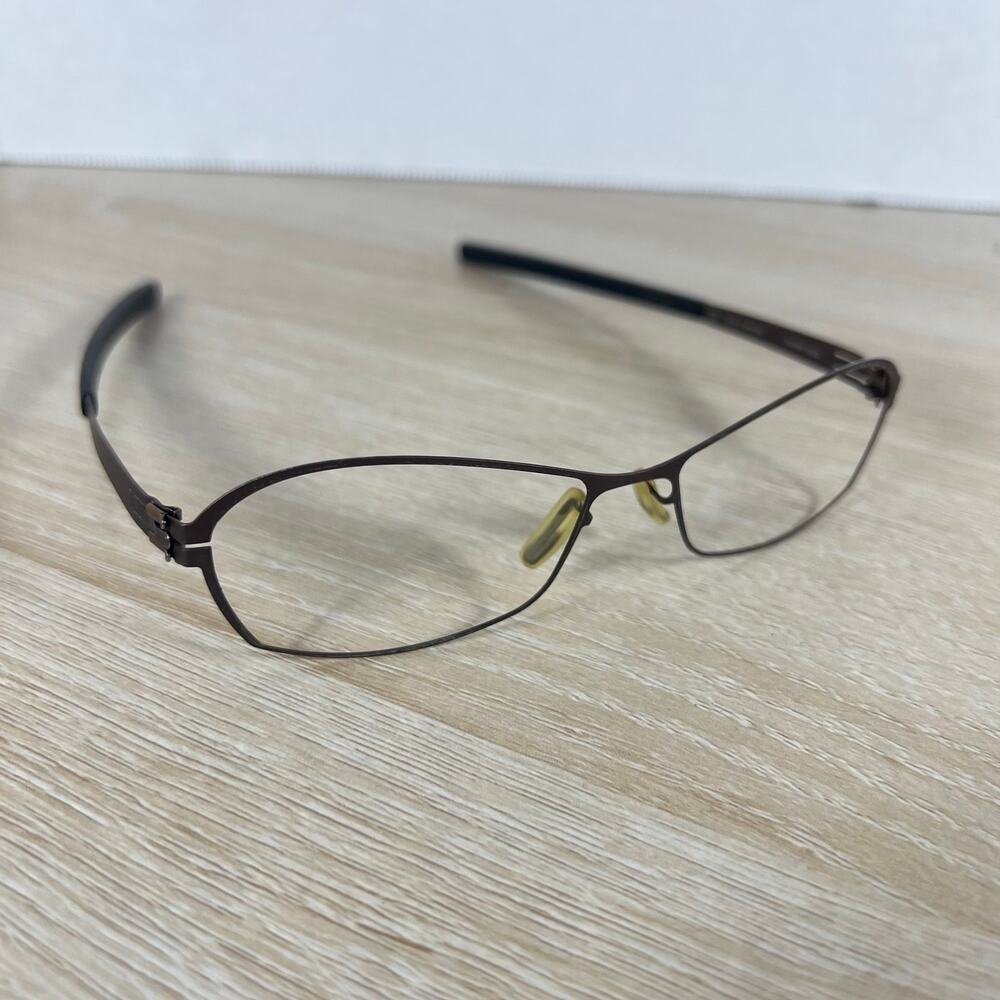 ic! Berlin Model Nora Eyeglasses Brown Pewter FRAMES ONLY 52-20-135